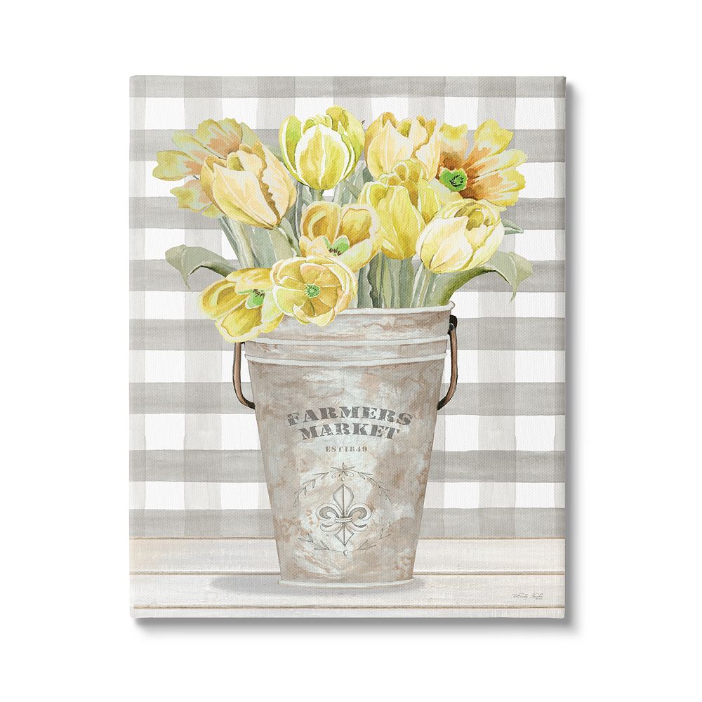 Stupell Home Decor Yellow Country Tulips Bouquet Canvas Wall Art