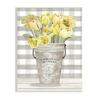 Stupell Home Decor Yellow Country Tulips Plaque Wall Art