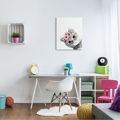 Stupell Home Decor Flower Crown Cat Glasses Canvas Wall Art