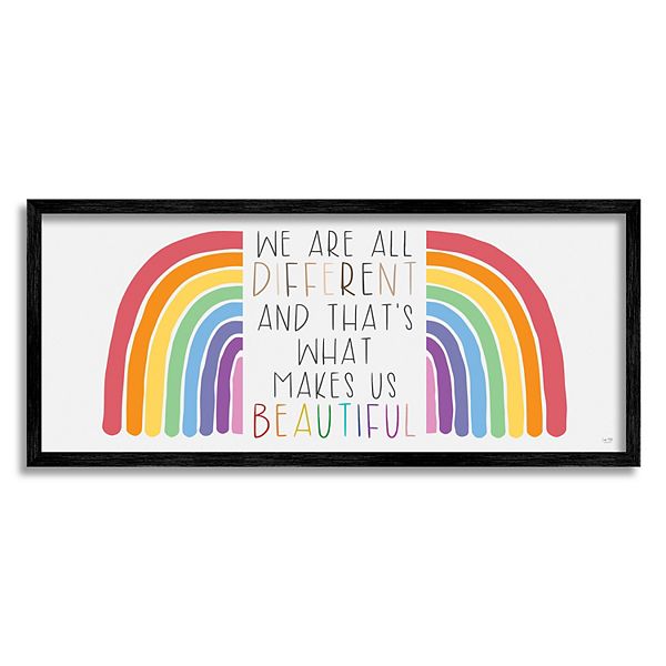 Stupell Home Decor Rainbow Different Beautiful Framed Wall Art