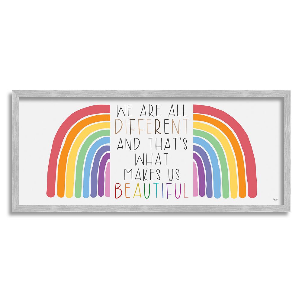 Stupell Home Decor Rainbow Beautiful Different Framed Wall Art