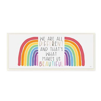 Stupell Home Decor Rainbow Different Beautiful Plaque Wall Art