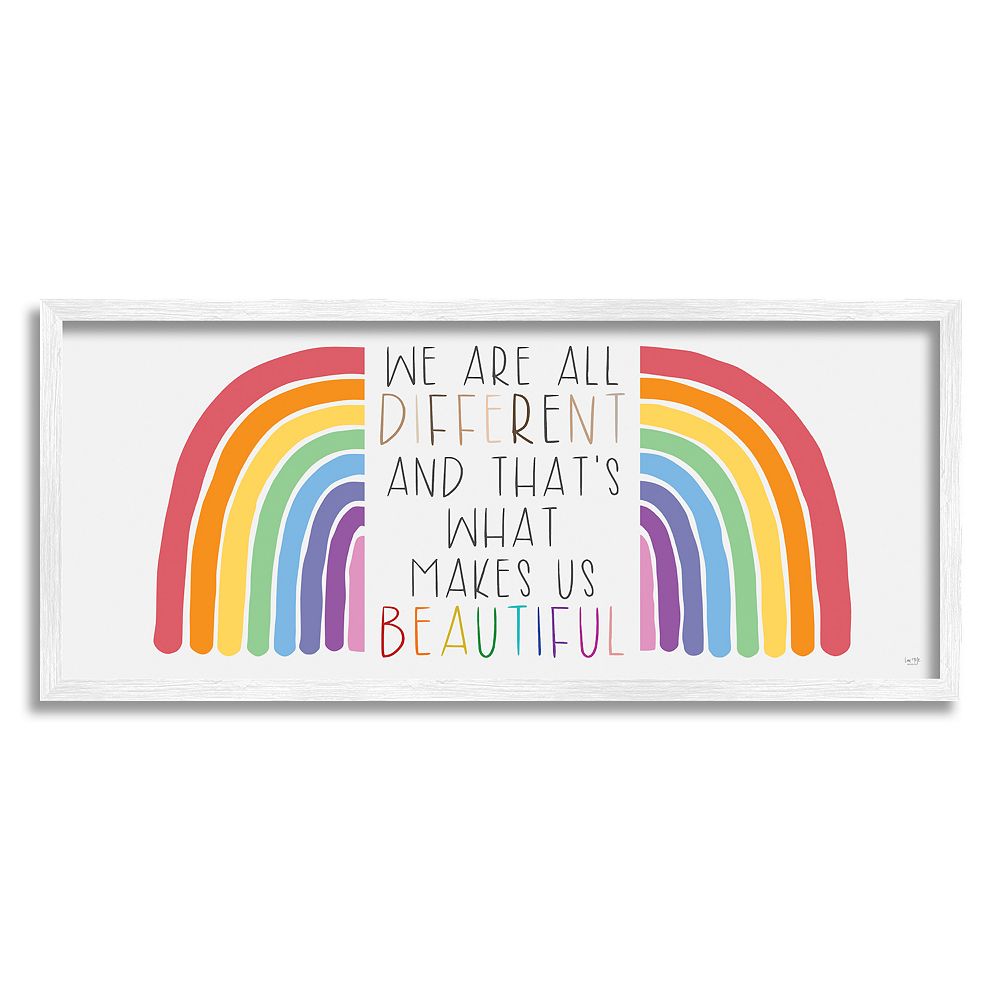 Stupell Home Decor Rainbow Different Is Beautiful Framed Wall Art