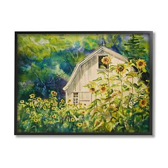 Stupell Home Decor Peaceful Sunflower Countryside Framed Wall Art