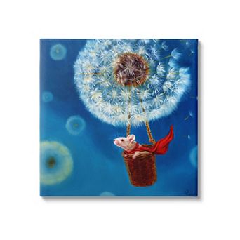 Stupell Home Decor Dandelion Hot Air Balloon Mouse Wall Art