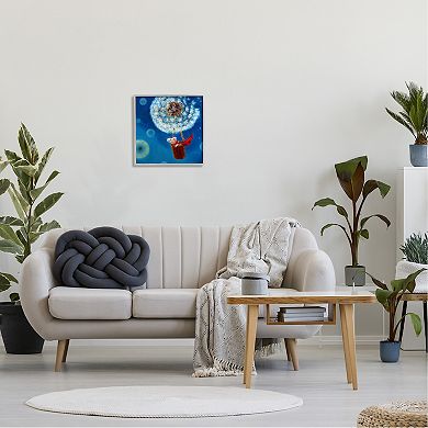 Stupell Home Decor Dandelion Mouse Hot Air Balloon Framed Wall Art