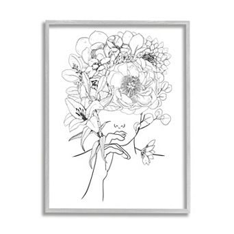 Stupell Home Decor Floral Bouquet Person Framed Wall Art