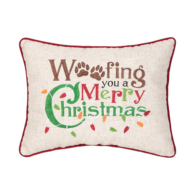 C&F Home Woofing Christmas Throw Pillow, Brown, 12X15