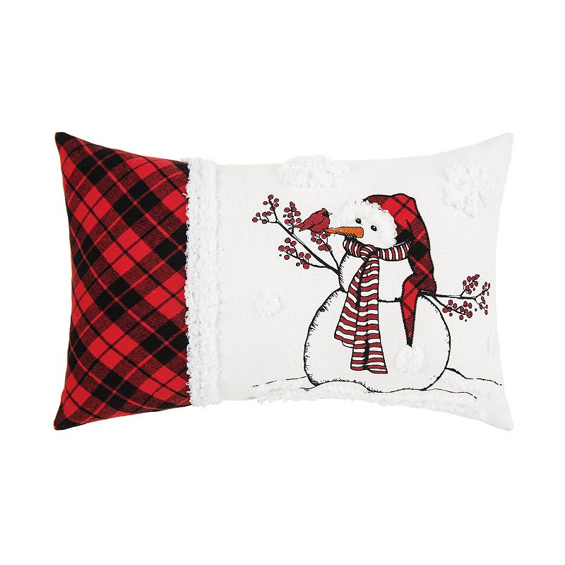 C&F Home Snowman Cardinal Christmas Throw Pillow, White, 13X20