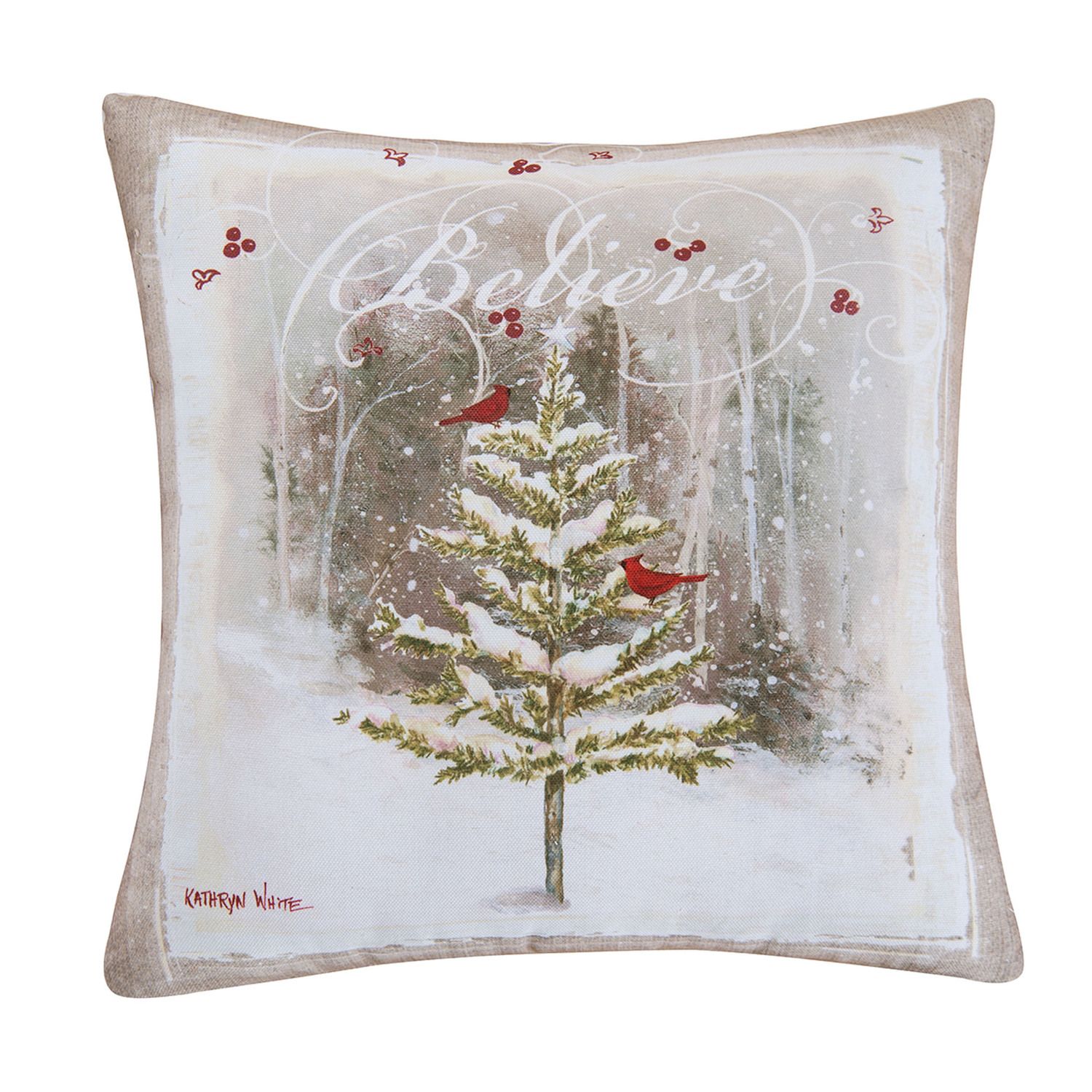 C&F Home Plaid Christmas Tree Applique Throw Pillow