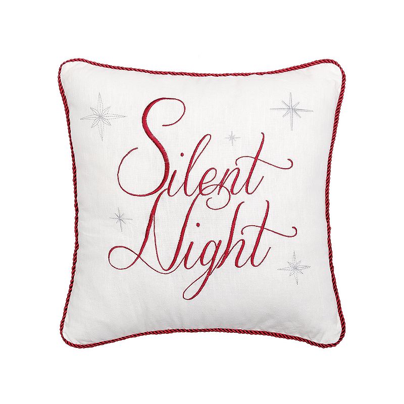 C&F Home Silent Night Christmas Pillow, Red, 18X18