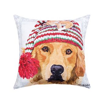 C&F Home Winter Hat Golden Retriever Throw Pillow