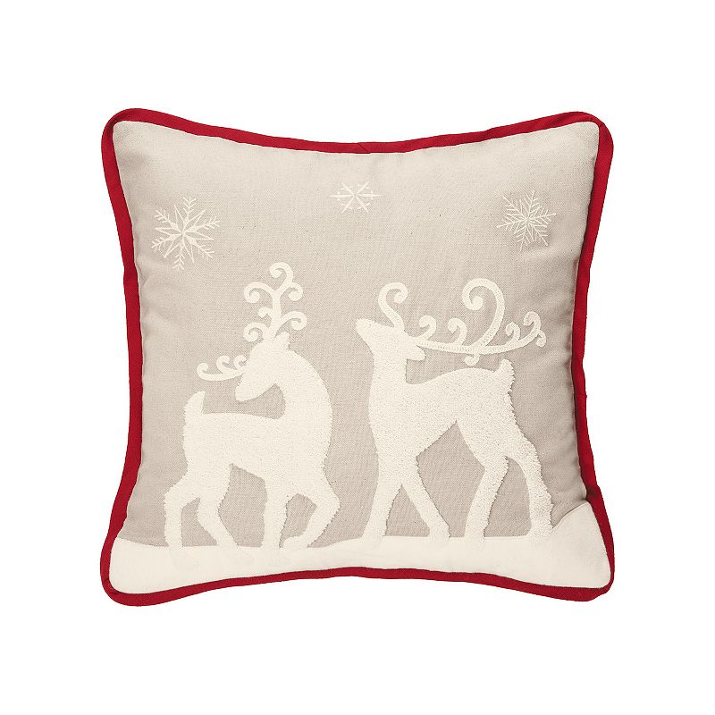 C&F Home Nordic Deer Friends Christmas Throw Pillow, Beig/Green, 18X18