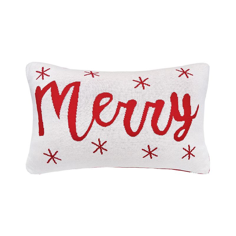 C&F Home Merry With Snowflakes Christmas Throw Pillow, Red, 14X22
