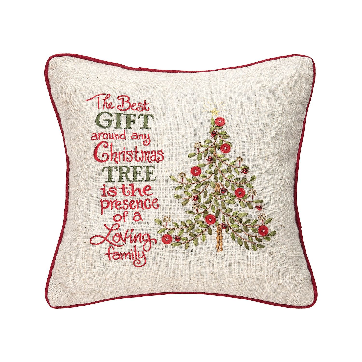 Red & White Ho Ho Ho Oblong Christmas Throw Pillow, 14x24