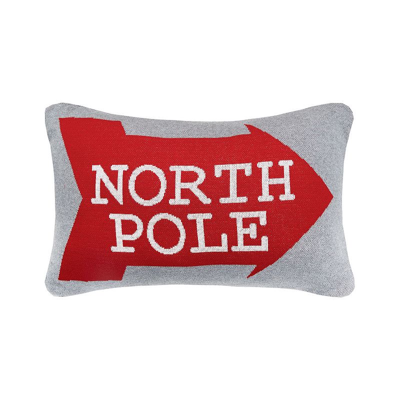 C&F Home North Pole Christmas Throw Pillow, Red, 14X22