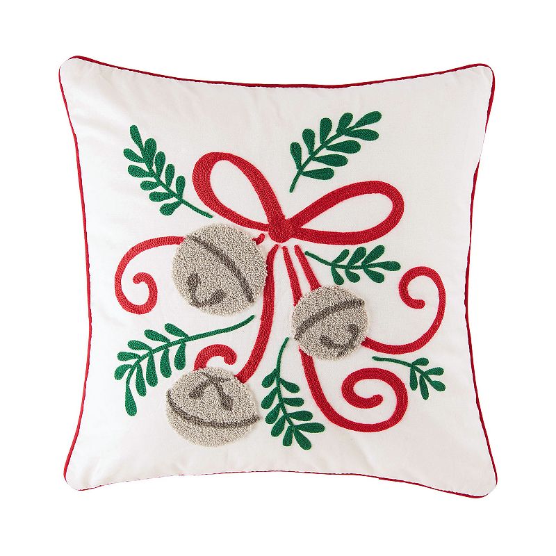C&F Home Jingle Bow Christmas Throw Pillow, Red, 18X18