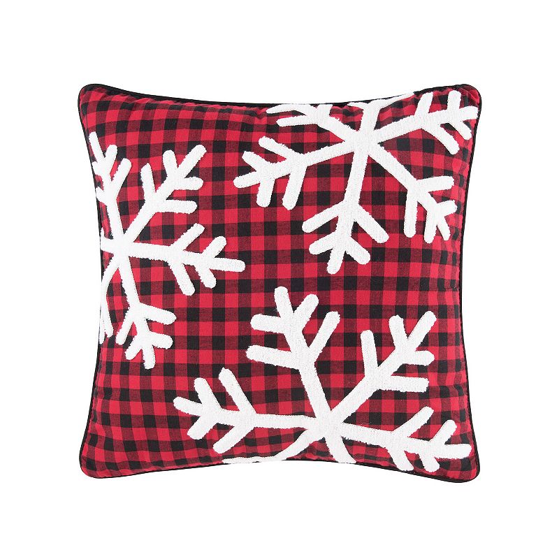 29974934 C&F Home Woodford Snowflakes Throw Pillow, Red, 18 sku 29974934