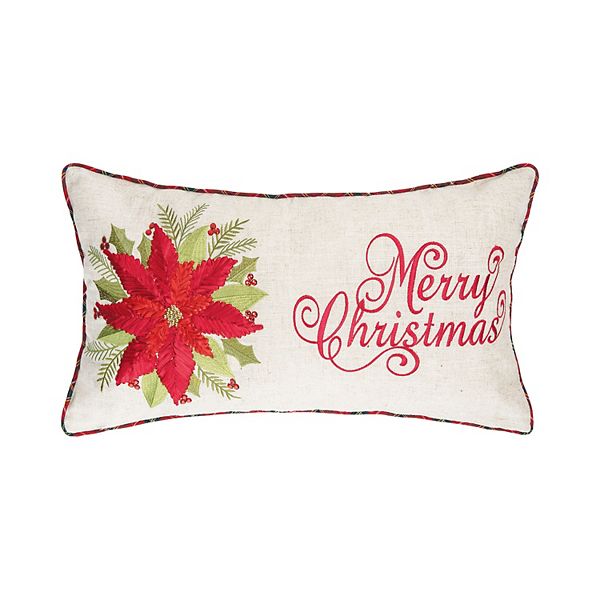 Quan Christmas Poinsettia Design Throw Pillow The Holiday Aisle