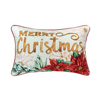 C&F Home Merry Christmas Poinsettias Throw Pillow