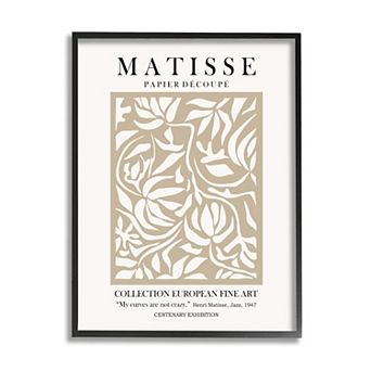 Stupell Home Decor Matisse Floral Foliage Framed Wall Art