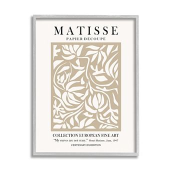 Stupell Home Decor Floral Foliage Matisse Framed Wall Art