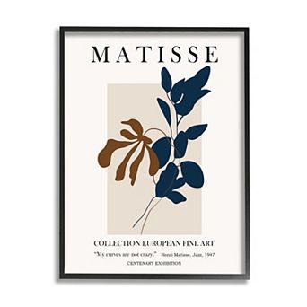 Stupell Home Decor Matisse Botanicals Leaf Silhouettes Framed Wall Art