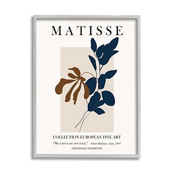 Stupell Home Decor Matisse Botanical Leaf Silhouettes Framed Wall Art