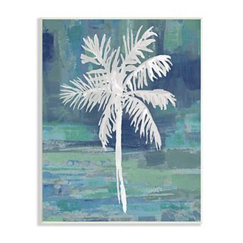 Stupell Home Decor White Palm Tree Leaves Plaque Wall Art