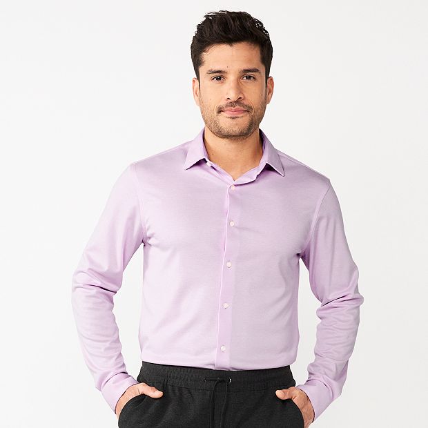 Men’s APT . 9 Premier Flex Dress Shirt. Slim Fit Stretch Fabric/Collar.