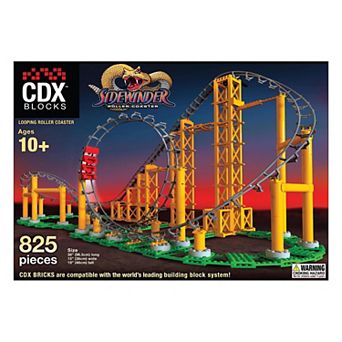 CDX Blocks Brick Construction Sidewinder Roller Coaster Building Set