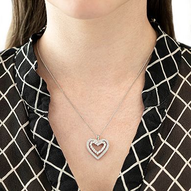 Sterling Silver 1/4 Carat T.W. Diamond Heart Pendant Necklace