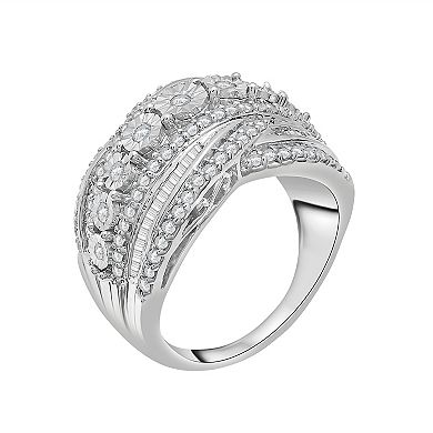 Sterling Silver 1 Carat T.W. Diamond Ring