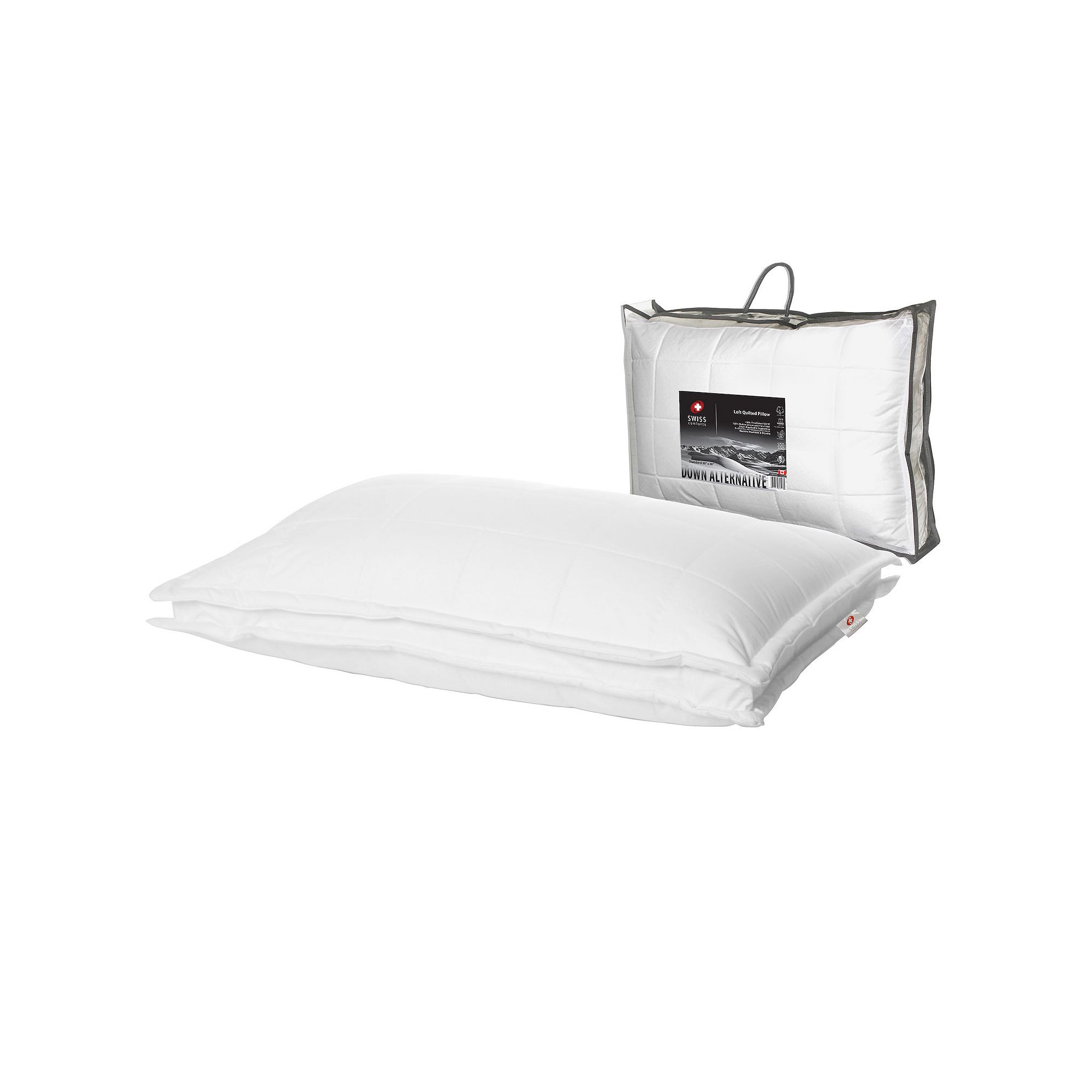 Swiss Comforts Loft Quilted Pillow, White