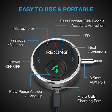 Rexing AUXB0 Bluetooth Receiver