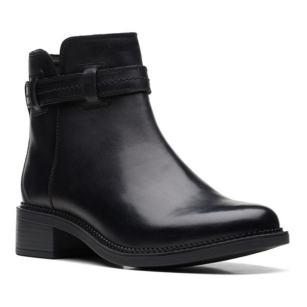 Clarks® Maye Ease Women's Leather Ankle Boots Black (6) BrickSeek