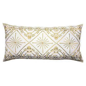 Edie@Home Indoor Outdoor Embroidered Tile Oblong Throw Pillow