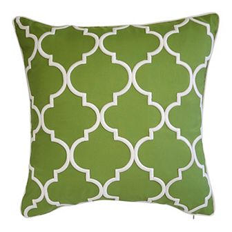 Edie@Home Indoor Outdoor Oversized Embroidered Quartrefoil Throw Pillow
