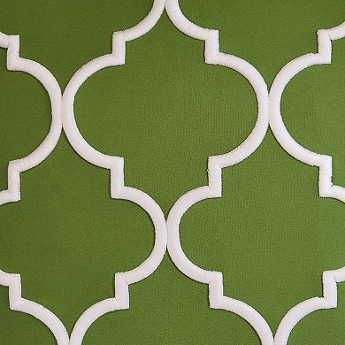 Edie@Home Indoor Outdoor Oversized Embroidered Quartrefoil Throw Pillow