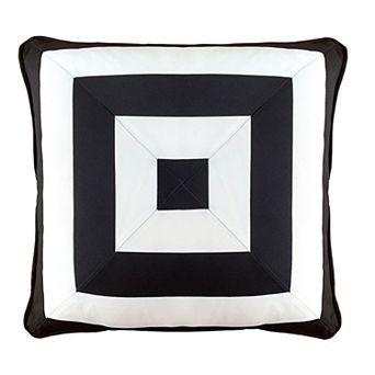 Edie@Home Indoor Outdoor Reversible Raffia Mitered Stripe Throw Pillow
