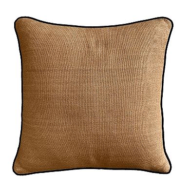 Edie@Home Indoor Outdoor Reversible Raffia Mitered Stripe Throw Pillow