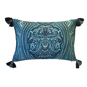 Edie@Home Indoor Outdoor Arabesque Watercolor Paisley Throw Pillow