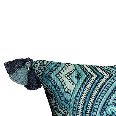 Edie@Home Indoor Outdoor Arabesque Watercolor Paisley Throw Pillow