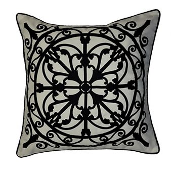 Edie@Home Indoor Outdoor Arabesque Tile Lasercut Throw Pillow
