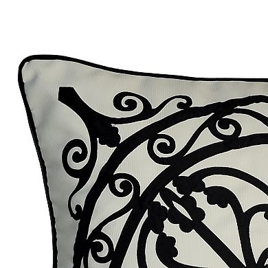 Edie@Home Indoor Outdoor Arabesque Tile Lasercut Throw Pillow