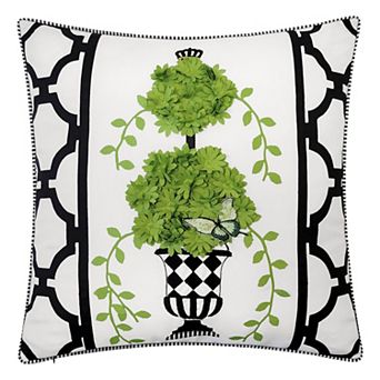 Edie@Home Indoor Outdoor Crowned Dimensional Topiary Throw Pillow