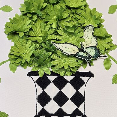 Edie@Home Indoor Outdoor Crowned Dimensional Topiary Throw Pillow
