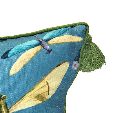 Edie@Home Indoor Outdoor Multi-colored Dragonflies Throw Pillow