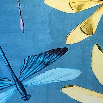 Edie@Home Indoor Outdoor Multi-colored Dragonflies Throw Pillow