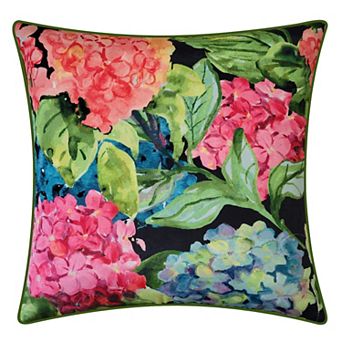Edie@Home Indoor Outdoor Watercolor Hydrangea Throw Pillow